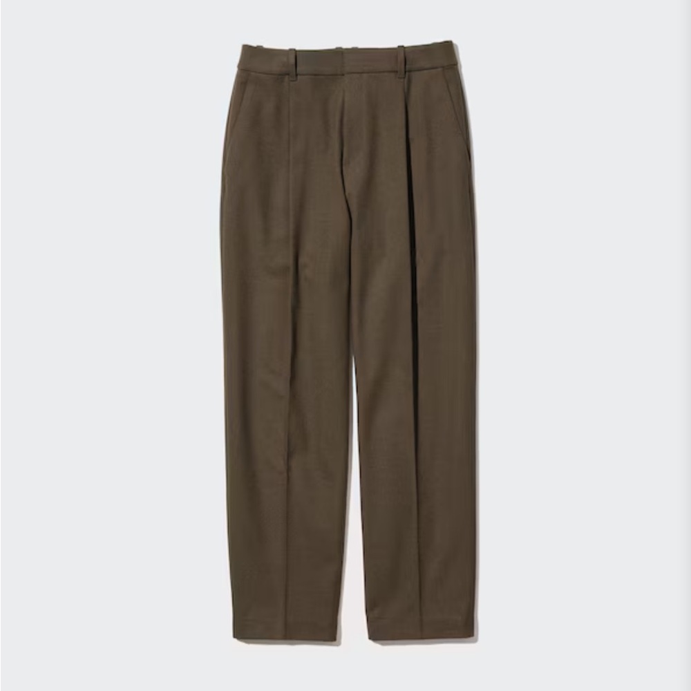 Uniqlo HEATTECH PLEATED TAPERED PANTS - Olive -size XS